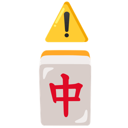 mahjong red dragon and warning