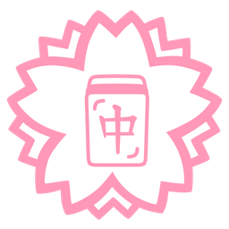 mahjong red dragon and white flower