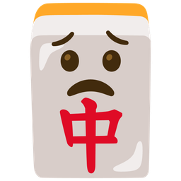 mahjong red dragon and worried face