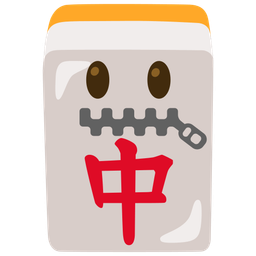 mahjong red dragon and zipper-mouth face