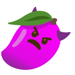 mango and angry face with horns
