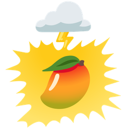 mango and cloud with lightning