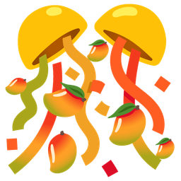 mango and confetti ball