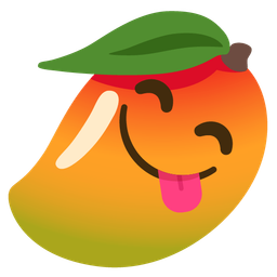 Mango and Face savoring food