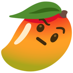 mango and face with raised eyebrow