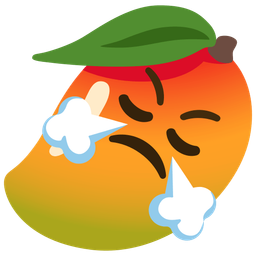 mango and face with steam from nose