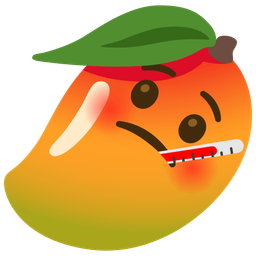 mango and face with thermometer