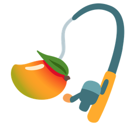 mango and fishing pole