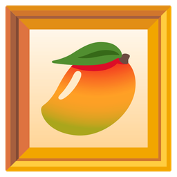 mango and framed picture