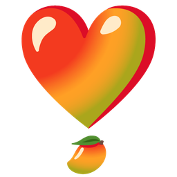 mango and heart exclamation