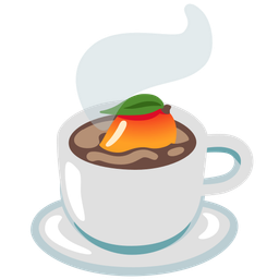 mango and hot beverage