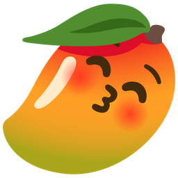 Mango and Kissing face with closed eyes
