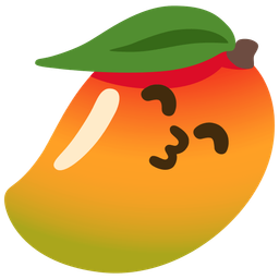 Mango and Kissing face with smiling eyes