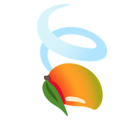 mango and leaf fluttering in wind