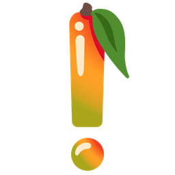 mango and red exclamation mark