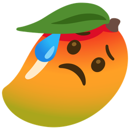 mango and sad but relieved face