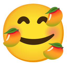 Mango and Smiling face with hearts