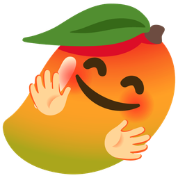 Mango and Smiling face with open hands