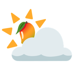 mango and sun behind cloud