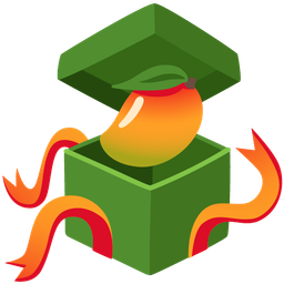 mango and wrapped gift