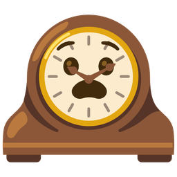 mantelpiece clock and anguished face