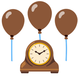 mantelpiece clock and balloon