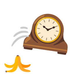 mantelpiece clock and banana