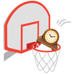 mantelpiece clock and basketball