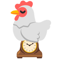 mantelpiece clock and chicken