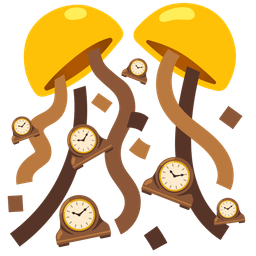 mantelpiece clock and confetti ball