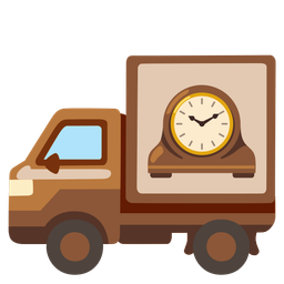 mantelpiece clock and delivery truck