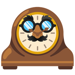 mantelpiece clock and disguised face