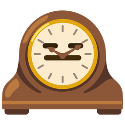 mantelpiece clock and expressionless face