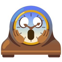 mantelpiece clock and face screaming in fear