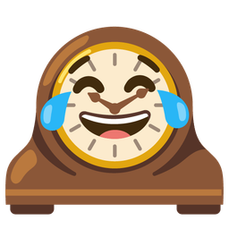 Mantelpiece clock and Face with tears of joy