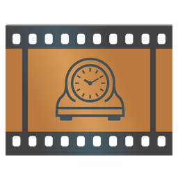 mantelpiece clock and film frames