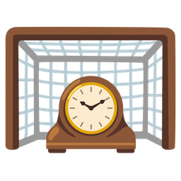 mantelpiece clock and goal net