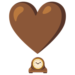 mantelpiece clock and heart exclamation