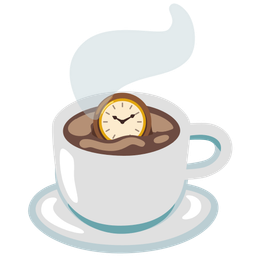 mantelpiece clock and hot beverage