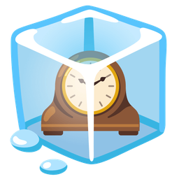 mantelpiece clock and ice