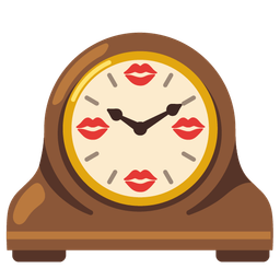 mantelpiece clock and kiss mark