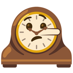 mantelpiece clock and lying face