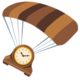 mantelpiece clock and parachute