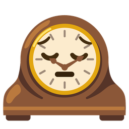 mantelpiece clock and pensive face