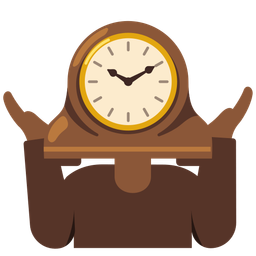 mantelpiece clock and person shrugging