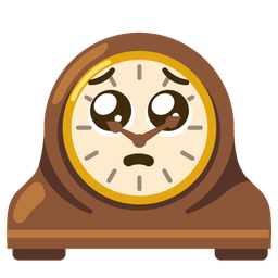 mantelpiece clock and pleading face