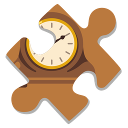 mantelpiece clock and puzzle piece