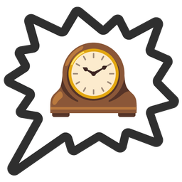 mantelpiece clock and right anger bubble