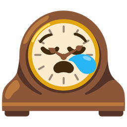 mantelpiece clock and sleepy face