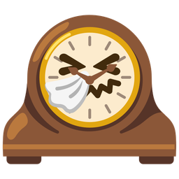 mantelpiece clock and sneezing face